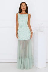 Pretty Girl Phase Mesh Maxi Dress