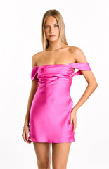 Zoella Hot Pink Off The Shoulder Mini Dress