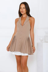 Luxe Lounge Halter Mini Dress