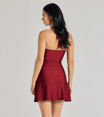 Cut Out Cutie Halter A-Line Mini Dress