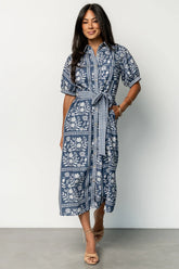 Karla Midi Dress | Deep Slate + White Floral
