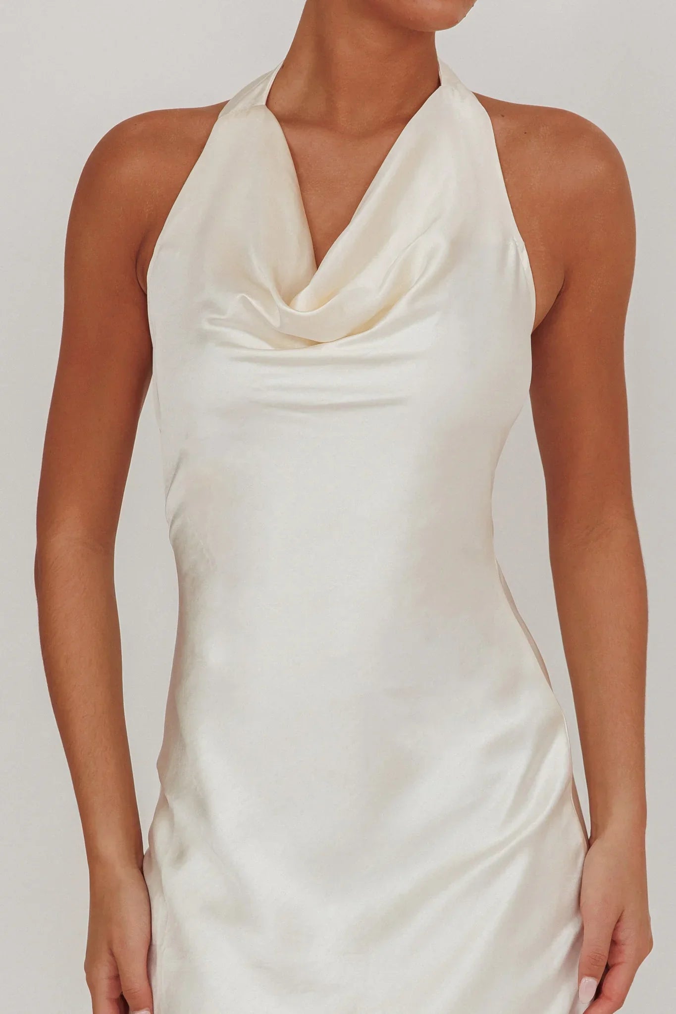 Element Halterneck Maxi Dress Champagne