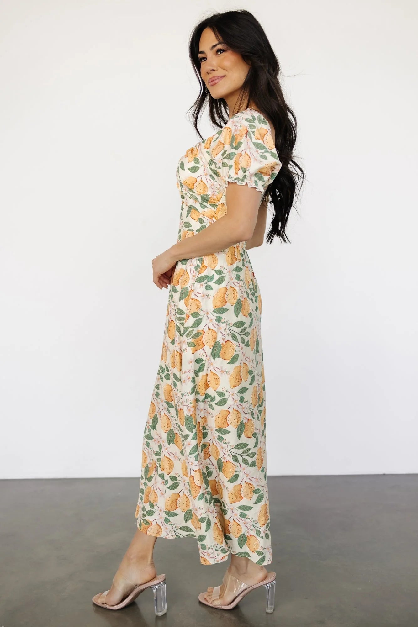 Amalfi Midi Dress | Lemon Print
