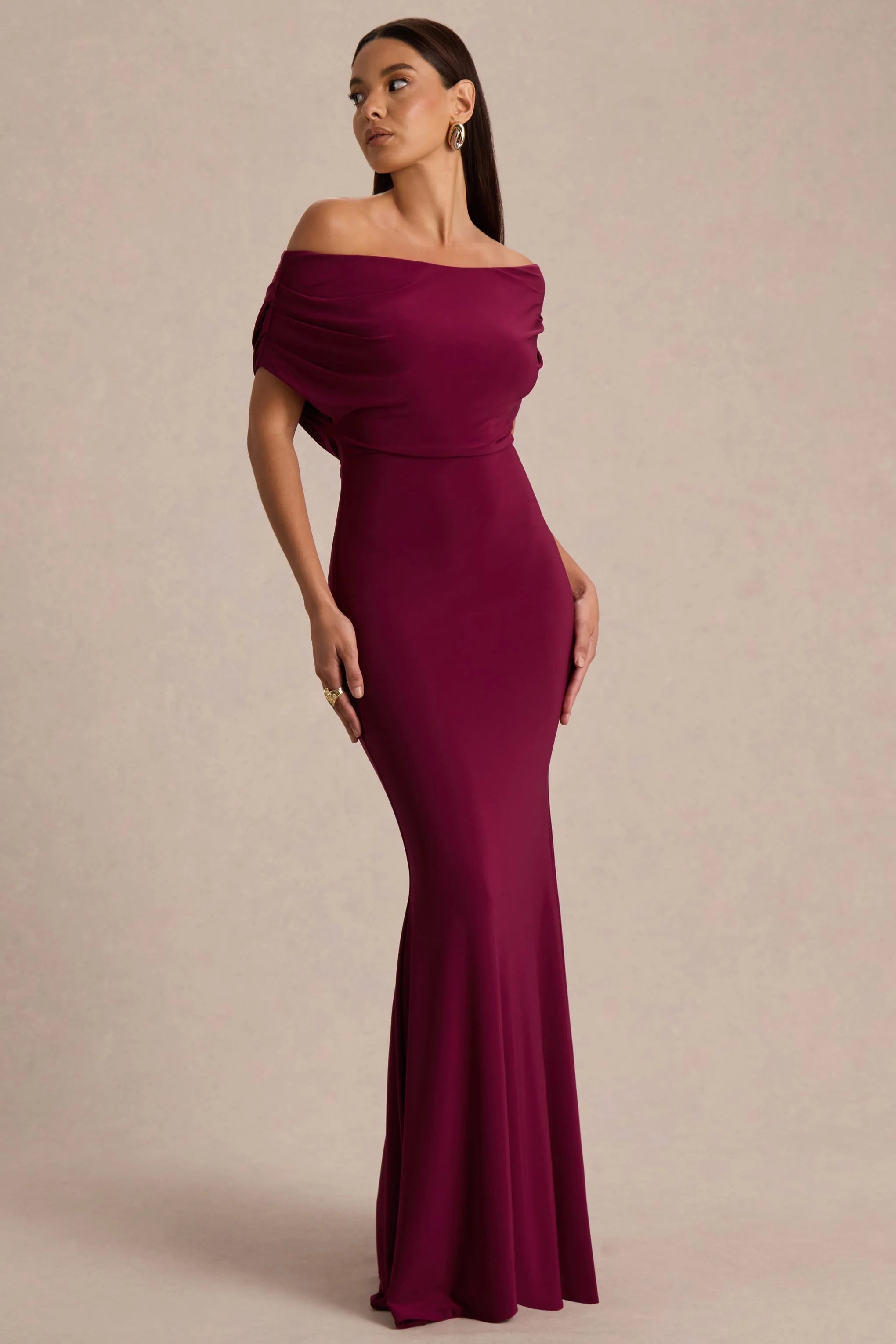 Bowden | Berry Bardot Maxi Dress