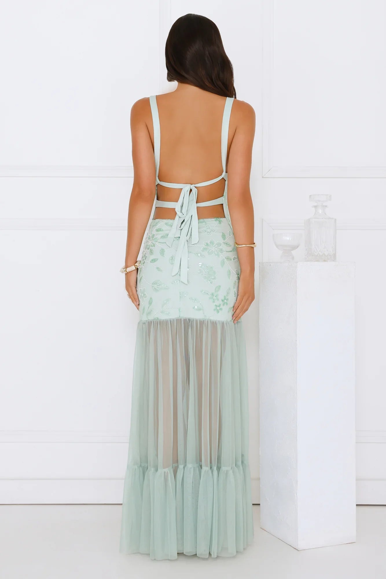 Pretty Girl Phase Mesh Maxi Dress