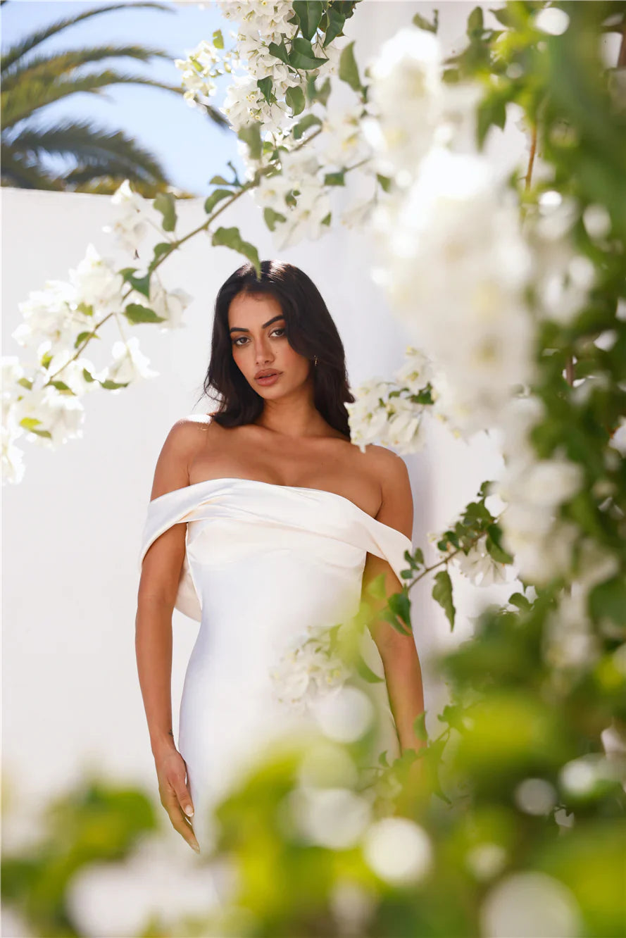 Precious Pearl Satin Maxi Dress