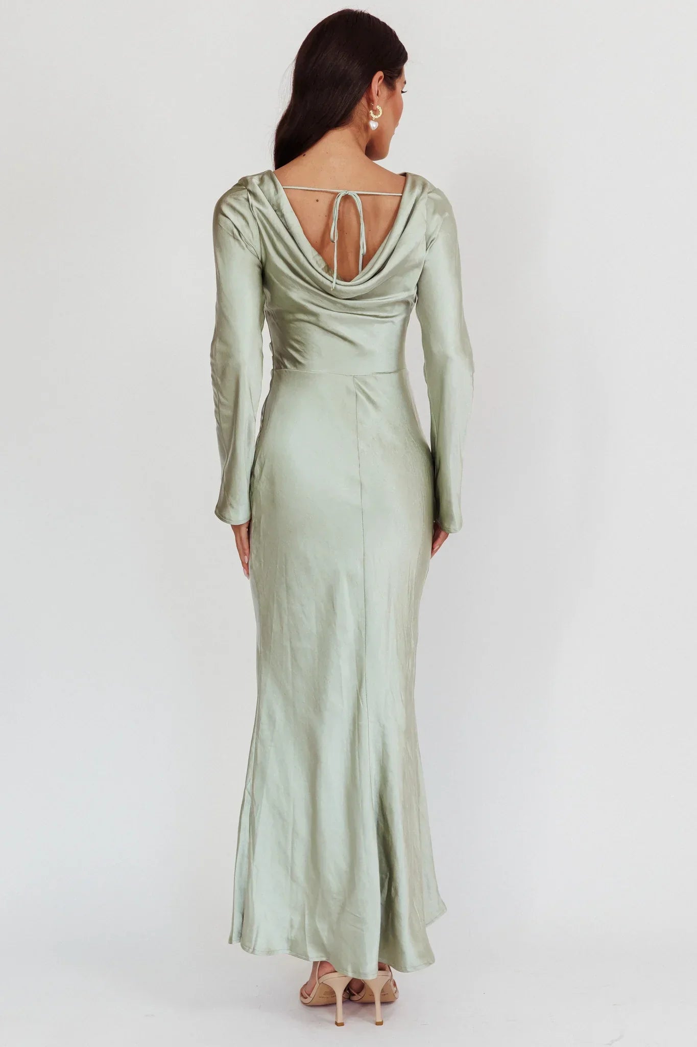 Loveland Cowl Back Midi Dress Sage