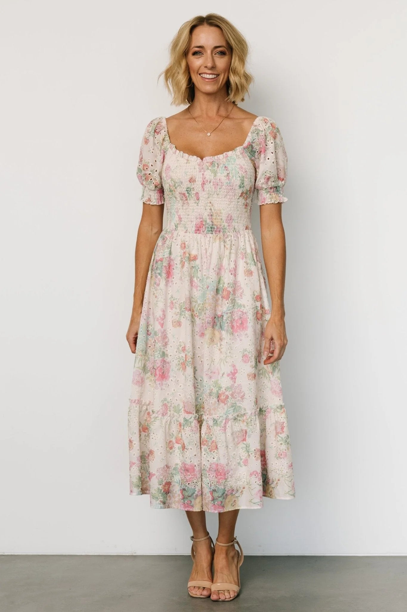 Piper Eyelet Midi Dress | Vintage Floral