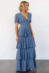 Montaigne Ruffle Maxi Dress | Whisper Blue