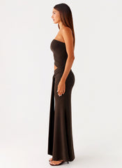 Luara Cut Out Maxi Dress - Chocolate