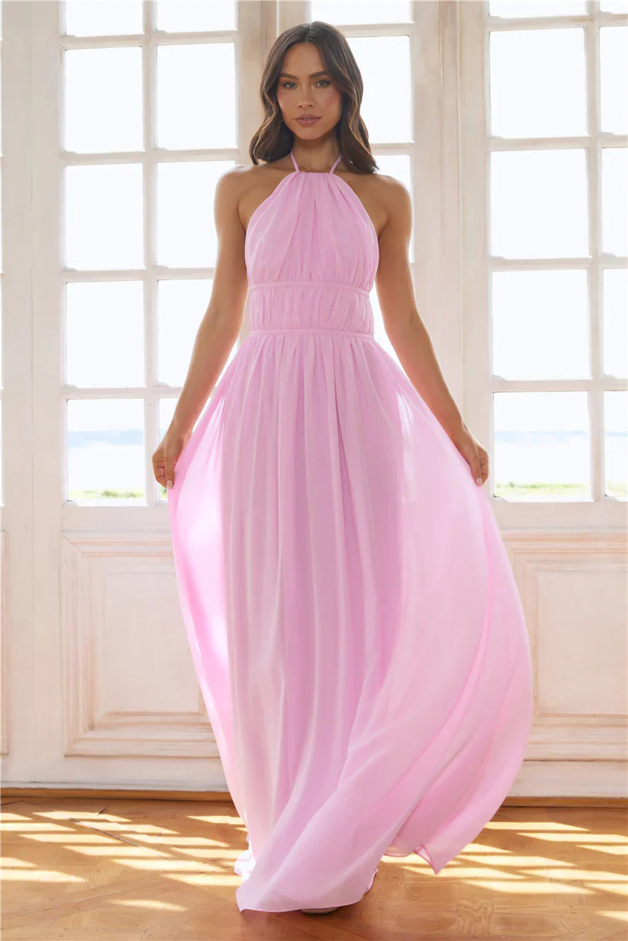 Luxuriously Stylish Halter Maxi Dress