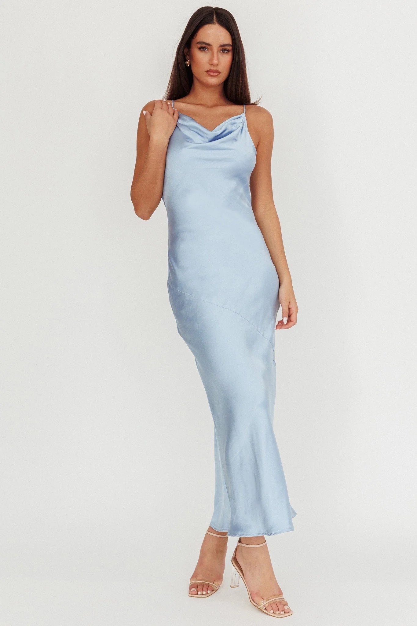 Noreen Cut-Out Back Maxi Dress Blue