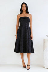 Ink Love Strapless Midi Dress