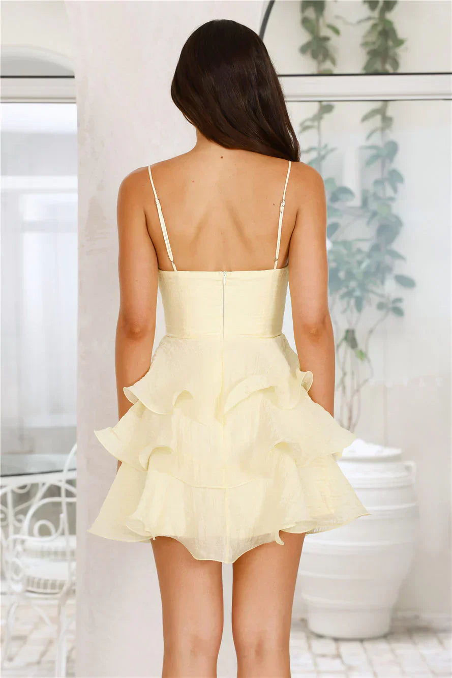 Behind The Scenes Mini Dress Yellow