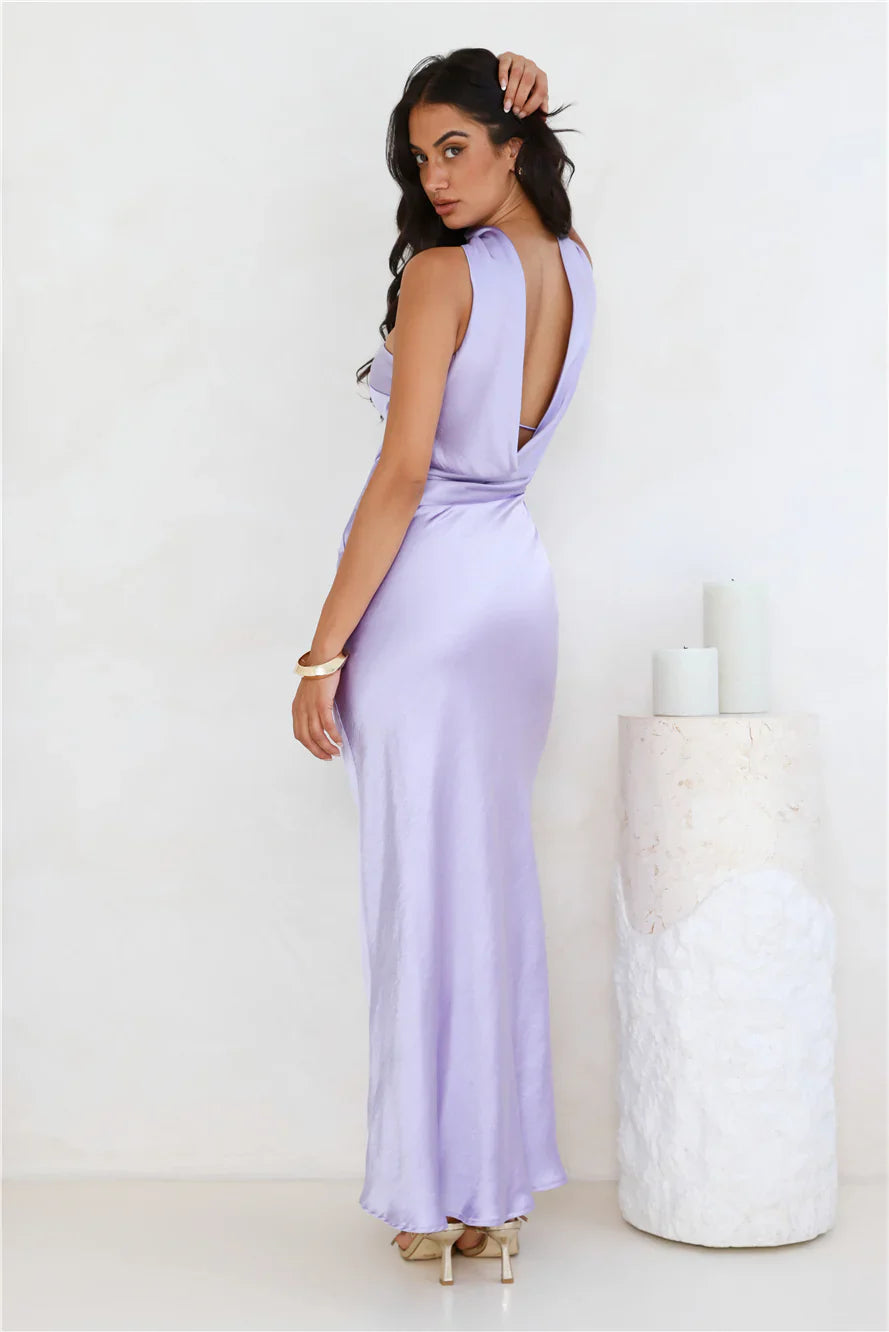 Precious Pearl Satin Maxi Dress