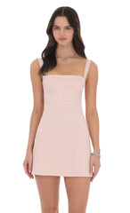 Back Bow Bodycon Dress in Pink