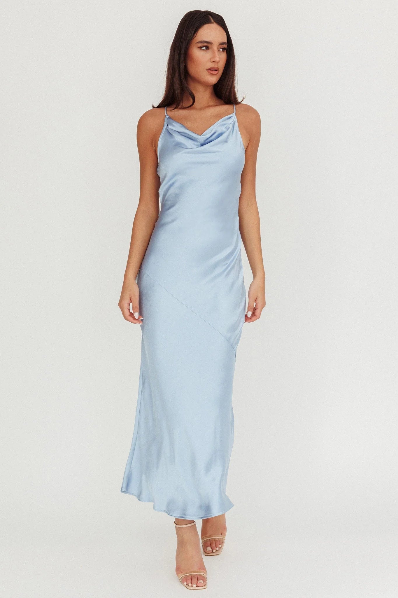 Noreen Cut-Out Back Maxi Dress Blue