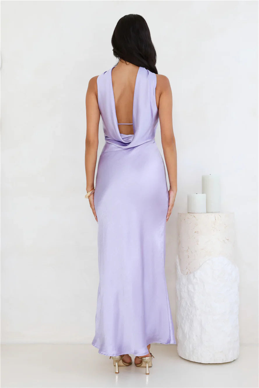 Precious Pearl Satin Maxi Dress