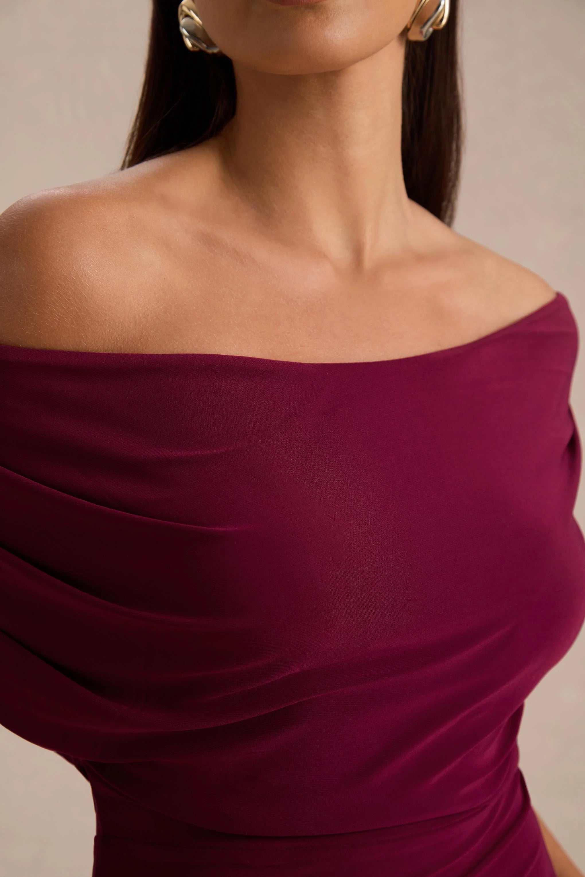 Bowden | Berry Bardot Maxi Dress