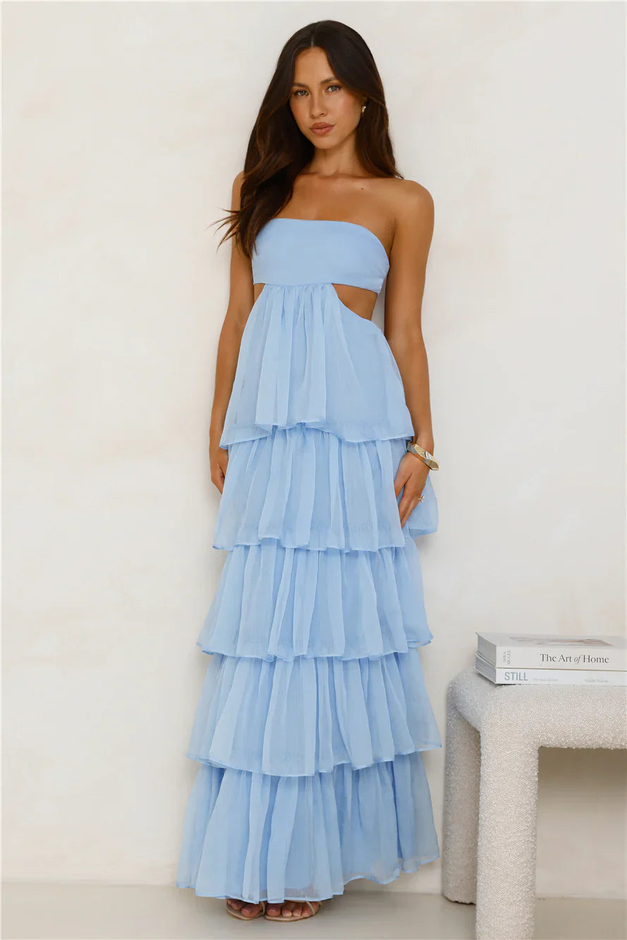 Luxe Mode Strapless Maxi Dress